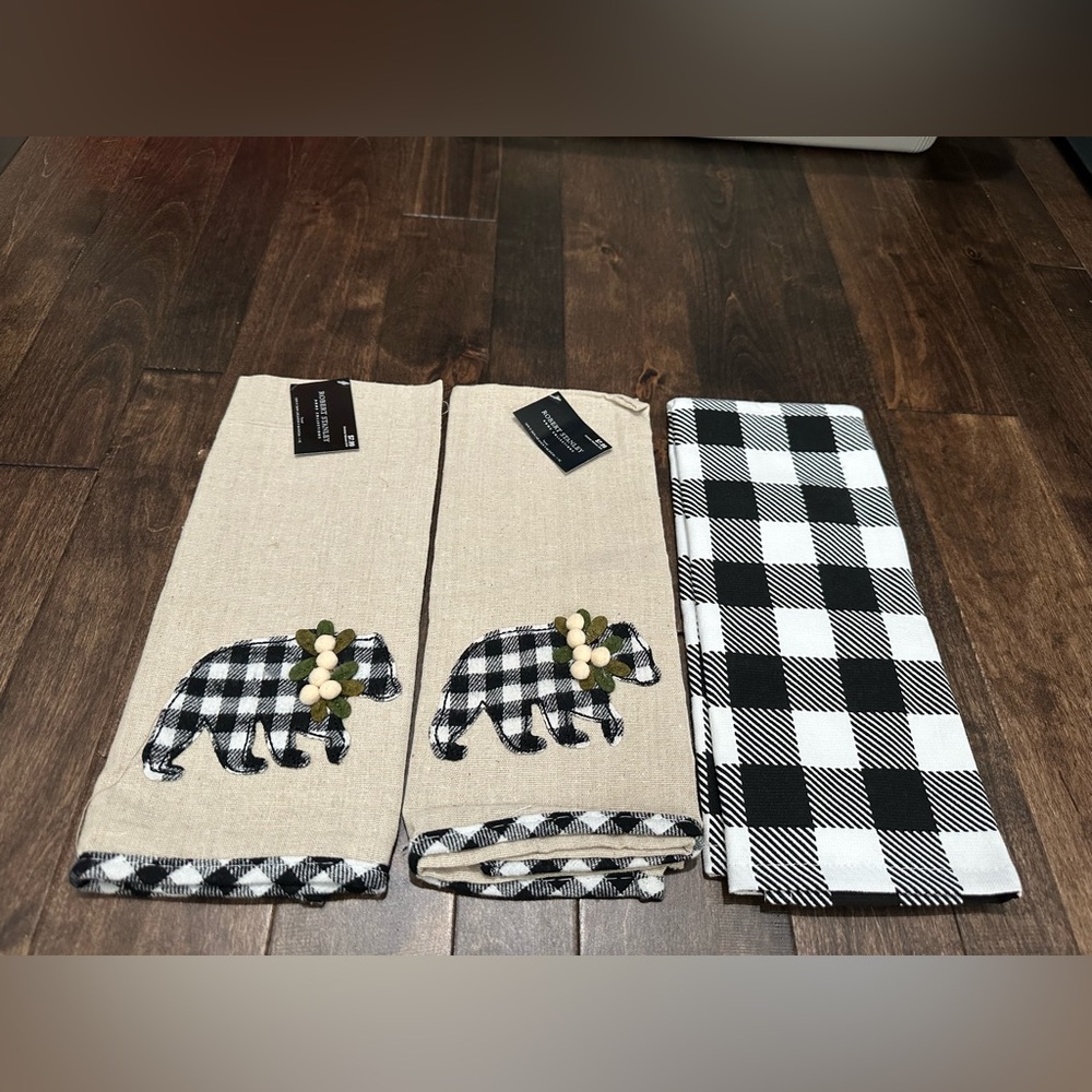 Black White Plaid Dish Towels